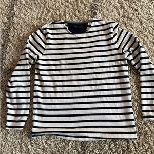 Banana Republic Navy and White Striped Top